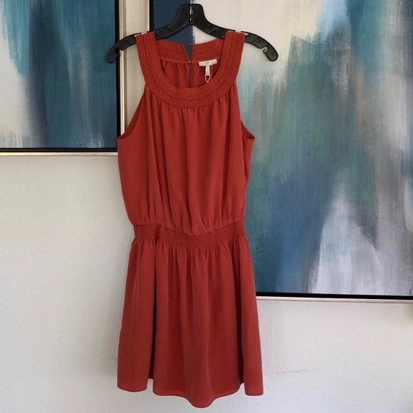 Joie Dresses & Skirts - Joie Brick Red Sonja Silk Dress